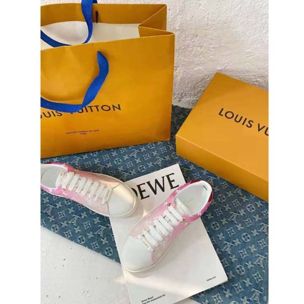 Louis Vuitton Women Frontrow Sneaker Calf Leather Monogram Canvas Louis Vuitton Signature (4)