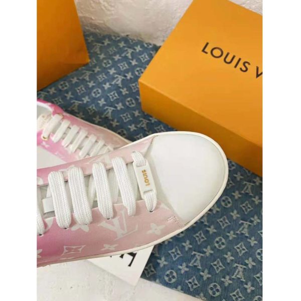 Louis Vuitton Women Frontrow Sneaker Calf Leather Monogram Canvas Louis Vuitton Signature (5)