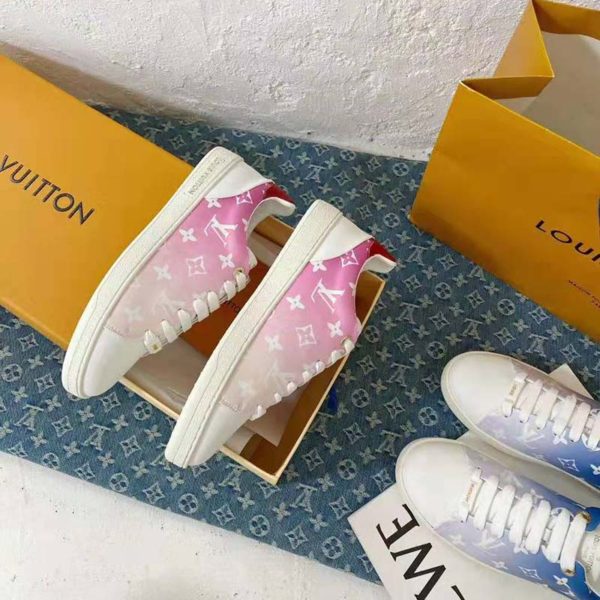 Louis Vuitton Women Frontrow Sneaker Calf Leather Monogram Canvas Louis Vuitton Signature (7)