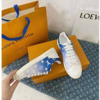 Louis Vuitton Women Frontrow Sneaker Calf Leather Monogram Canvas Signature-Blue