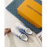 Louis Vuitton Women Frontrow Sneaker Calf Leather Monogram Canvas Signature-Blue