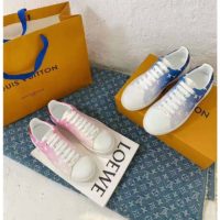 Louis Vuitton Women Frontrow Sneaker Calf Leather Monogram Canvas Signature-Blue