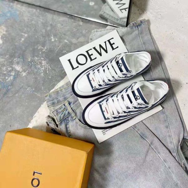 Louis Vuitton Women LV Escale Stellar Sneaker Cotton Canvas Monogram Flowers-Blue (5)