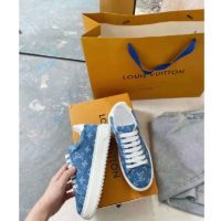 Louis Vuitton Women Time Out Sneaker Blue Monogram Denim