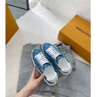 Louis Vuitton Women Time Out Sneaker Blue Monogram Denim