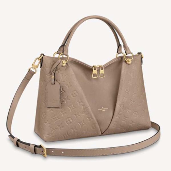 Louis Vuitton Women V Tote MM Embossed Monogram Empreinte Supple Grained Cowhide-Sandy