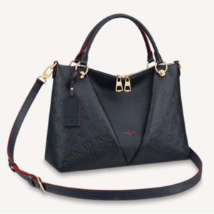 Louis Vuitton Women V Tote MM Embossed Monogram Empreinte Supple Grained Cowhide-Navy