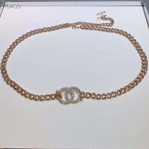 Chanel Women Belt Metal & Strass Gold & Crystal (5)