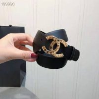 Chanel Women Calfskin & Gold-Tone Metal Black Belt