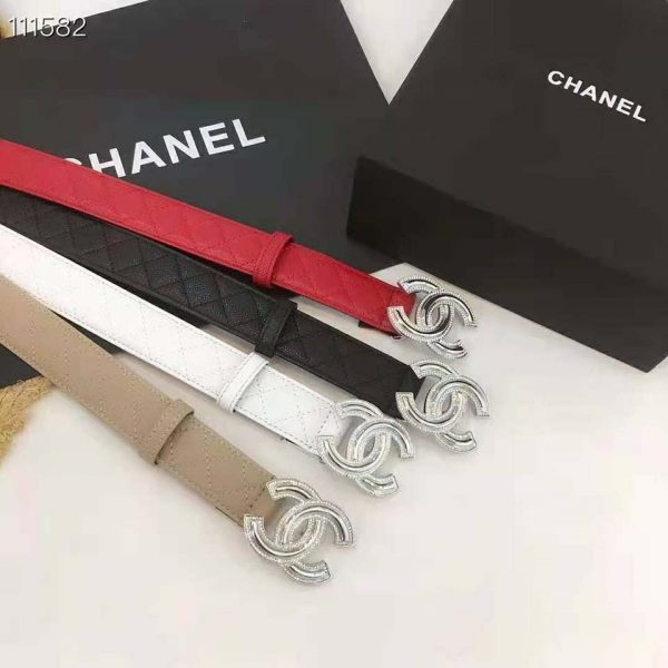 Chanel Women Calfskin Gold-Tone Metal & Strass Belt-Black (2)