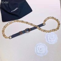 Chanel Women Gold-Tone Glass Pearls Gold & Crystal Belt