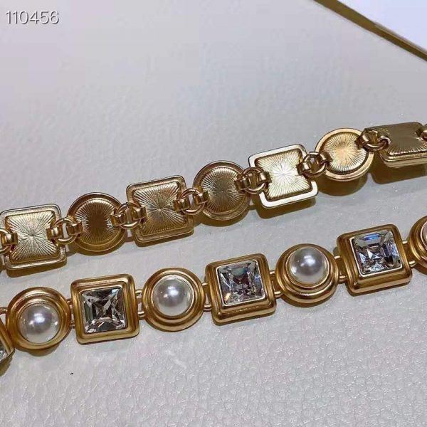 Chanel Women Gold-Tone Glass Pearls Gold & Crystal Belt (5)