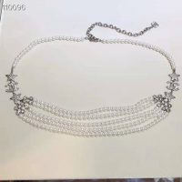 Chanel Women Gold-Tone Metal Pearls & Strass Silver & Crystal Belt