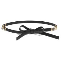 Chanel Women Lambskin & Gold Metal Black Belt