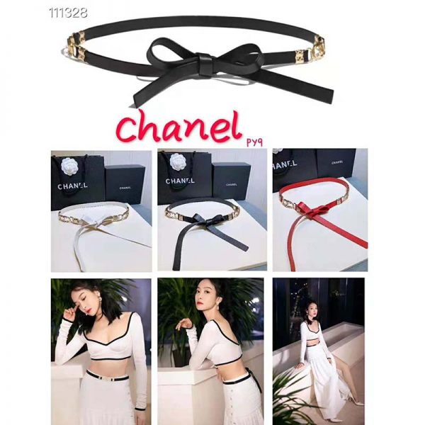 Chanel Women Lambskin & Gold Metal Black Belt (2)