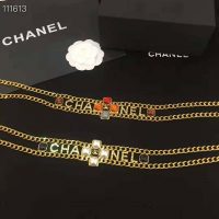 Chanel Women Metal & Natural Stones Gold Blue Red & Orange Belt