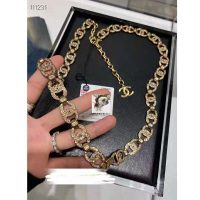 Chanel Women Metal & Strass Gold & Crystal Belt