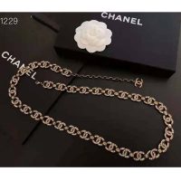 Chanel Women Metal & Strass Gold & Crystal Belt