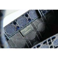 Dior Women Dior Book Tote Blue Cannage Embroidered Velvet