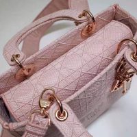 Dior Women Medium Lady D-Lite Bag Bois De Rose Cannage Embroidery