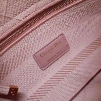 Dior Women Medium Lady D-Lite Bag Bois De Rose Cannage Embroidery