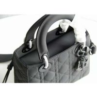 Dior Women Small Lady Dior Bag Black Ultramatte Cannage Calfskin