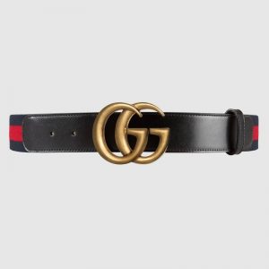 Gucci GG Unisex Nylon Web Belt with Double G Buckle 4 cm Width