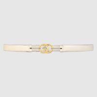 Gucci GG Unisex Thin Belt with Interlocking G Buckle 2 cm Width