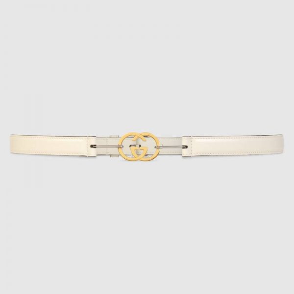 Gucci GG Unisex Thin Belt with Interlocking G Buckle 2 cm Width