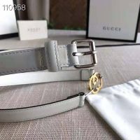 Gucci GG Unisex Thin Belt with Interlocking G Buckle 2 cm Width