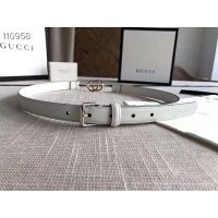 Gucci GG Unisex Thin Belt with Interlocking G Buckle 2 cm Width