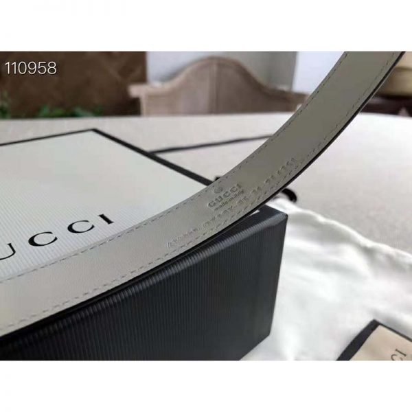 Gucci GG Unisex Thin Belt with Interlocking G Buckle 2 cm Width (9)