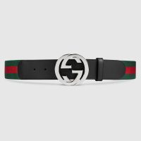 Gucci GG Unisex Web Belt with G Buckle Interlocking G 4 cm Width