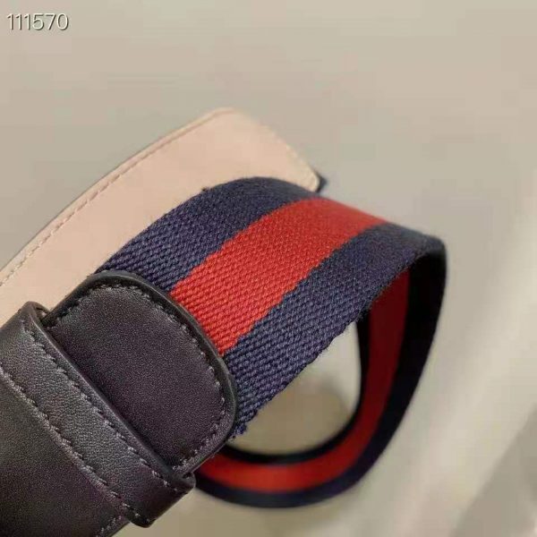 Gucci GG Unisex Web Belt with G Buckle Interlocking G Blue 4 cm Width (6)