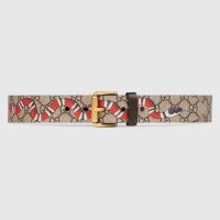 Gucci Unisex GG Supreme Belt with Kingsnake Print 4 cm Width Supreme Canvas