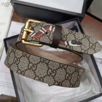 Gucci Unisex GG Supreme Belt with Kingsnake Print 4 cm Width Supreme Canvas