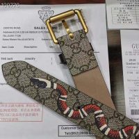 Gucci Unisex GG Supreme Belt with Kingsnake Print 4 cm Width Supreme Canvas