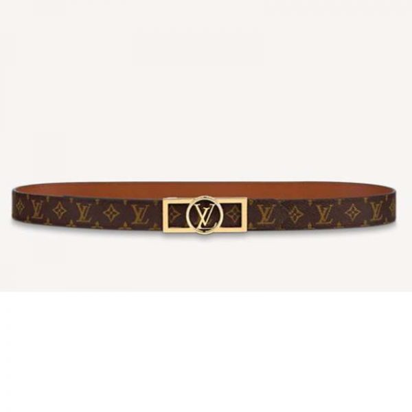 Louis Vuitton Unisex Dauphine 25mm Reversible Belt Monogram Canvas Calf-Brown