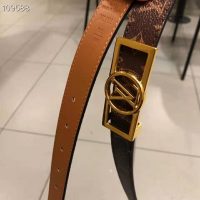 Louis Vuitton Unisex Dauphine 25mm Reversible Belt Monogram Canvas Calf-Brown