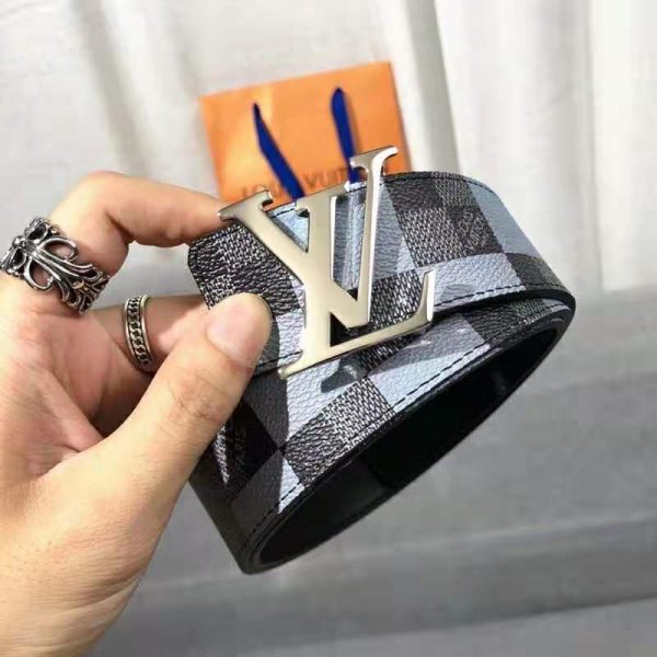 Louis Vuitton Unisex LV Initiales 40 mm Reversible Belt Damier Graphite Canvas Calf-Grey (3)