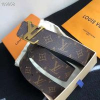 Louis Vuitton Unisex LV Initiales 40mm Reversible Belt Monogram Canvas-Brown