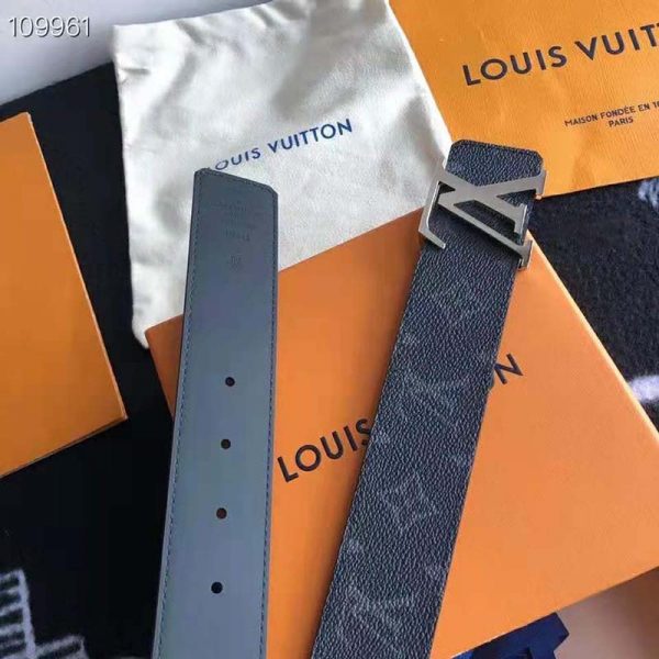 Louis Vuitton Unisex LV Initiales 40mm Reversible Belt Monogram Eclipse Canvas-Grey (5)