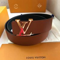 Louis Vuitton Unisex LV Initiales 40mm Reversible Belt Taurillon Leather-Black