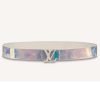 Louis Vuitton Unisex LV Shape 40mm Belt Iridescent White PVC Strap Embossed Monogram