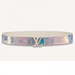 Louis Vuitton Unisex LV Shape 40mm Belt Iridescent White PVC Strap Embossed Monogram