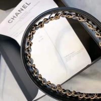 Chanel Women Calfskin & Gold Metal & Belt 3 cm Width-Black