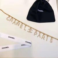 Chanel Women Paris Metal & Strass Gold & Crystal Belt
