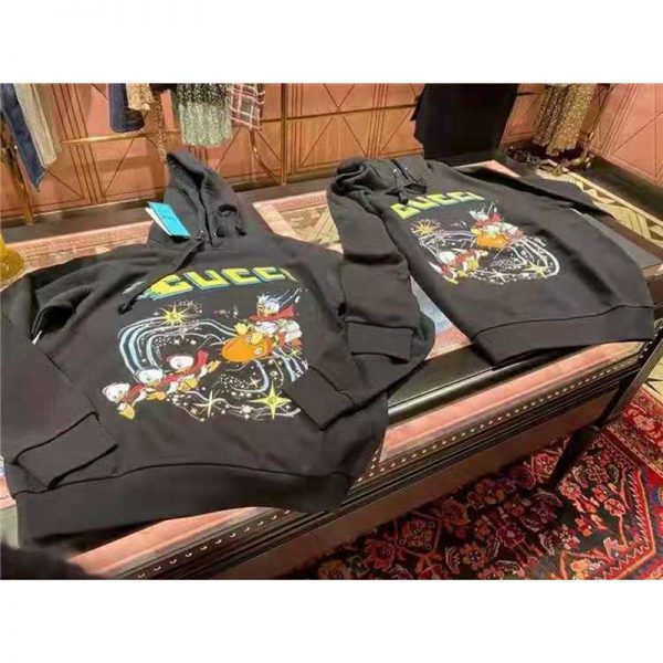 Gucci Men Disney x Gucci Donald Duck Hooded Sweatshirt Fixed Hood Oversize Fit Cotton (1)