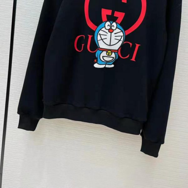 Gucci Men Doraemon x Gucci Cotton Sweatshirt Crewneck Oversized Fit-Black (1)