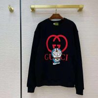 Gucci Men Doraemon x Gucci Cotton Sweatshirt Crewneck Oversized Fit-Black